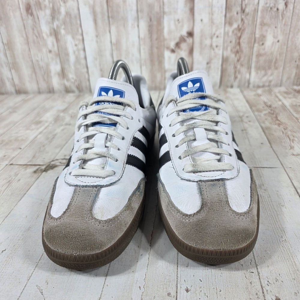 Adidas Samba OG White Black Gum Sole Leather Sneakers IE3675 Womens 6 - Picture 2 of 8